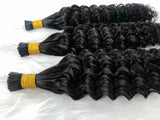 Brazilian Deep Wave Human Hair i Tip Microlinks Bulk Braiding Human Hair