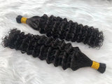 Brazilian Deep Wave Human Hair i Tip Microlinks Bulk Braiding Human Hair