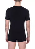 Black Cotton Men's V-Neck T-Shirt
