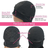 BeuMax Headband Loose Deep wave Scarf Human Hair Wigs