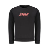 Black Cotton Men's Crewneck Sweater