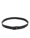 Black Classic Leather Metal Buckle Belt