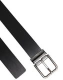 Black Classic Leather Metal Buckle Belt