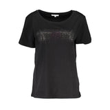 Black Cotton Women T-Shirt