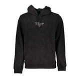 Black Cotton Men Sweater with Hood