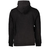 Black Cotton Men Sweater with Hood