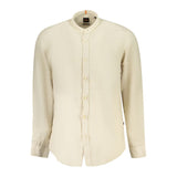 Beige Linen Men Shirt