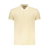 Beige Cotton Men Polo Shirt