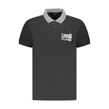 Black Cotton Men Polo Shirt