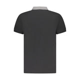 Black Cotton Men Polo Shirt