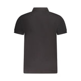 Black Cotton Men Polo Shirt