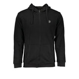Black Cotton Men's Hooded Sweater