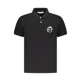 Black Cotton Men Polo Shirt