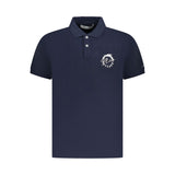 Blue Cotton Men Polo Shirt