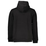 Black Cotton Men Sweater with Hood