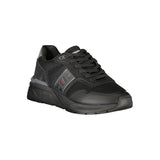 Black Polyester Mens Sneaker