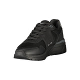 Black Polyester Mens Sneaker
