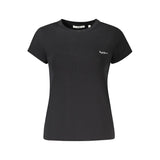 Black Cotton Women T-Shirt