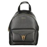 Black Leather Women Backpack