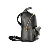 Black Leather Women Backpack