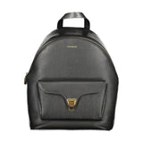 Black Leather Women Backpack