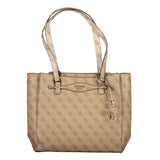 Beige Polyethylene Women Handbag