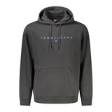 Black Cotton Men Hoodie