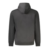 Black Cotton Men Hoodie