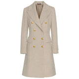 Beige Wool Women Coat