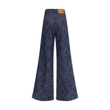 Jacquard-patterned flare Jeans