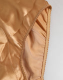 Beige Silk Stretch High Waist Girdle Underwear