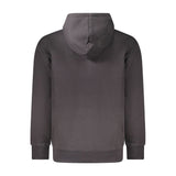Black Cotton Men Sweater with Hood and Zip
