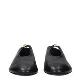 Black Leather Ballet Flats