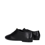Black Leather Ballet Flats