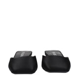 Black Satin Flat Sandals