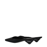 Black Satin Flat Sandals