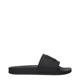 Black Cotton Slippers Sandals