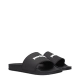 Black Cotton Slippers Sandals