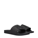 Black Cotton Slippers Sandals