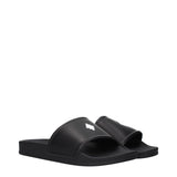 Black Cotton Slippers Sandals
