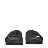 Black Cotton Slippers Sandals