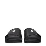 Black Cotton Slippers Sandals