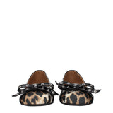 Brown Fabric Ballet Flats