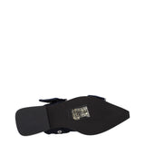 Blue Fabric Flat Sandals