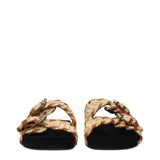 Beige Raffia Slippers Sandals