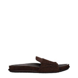 Brown Leather Slippers Sandals