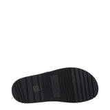 Black Leather Flat Sandals