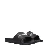 Black Cotton Slippers Sandals
