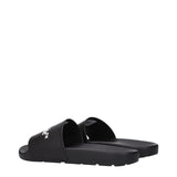 Black Cotton Slippers Sandals