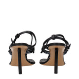 Black Leather Flip-Flop Sandals